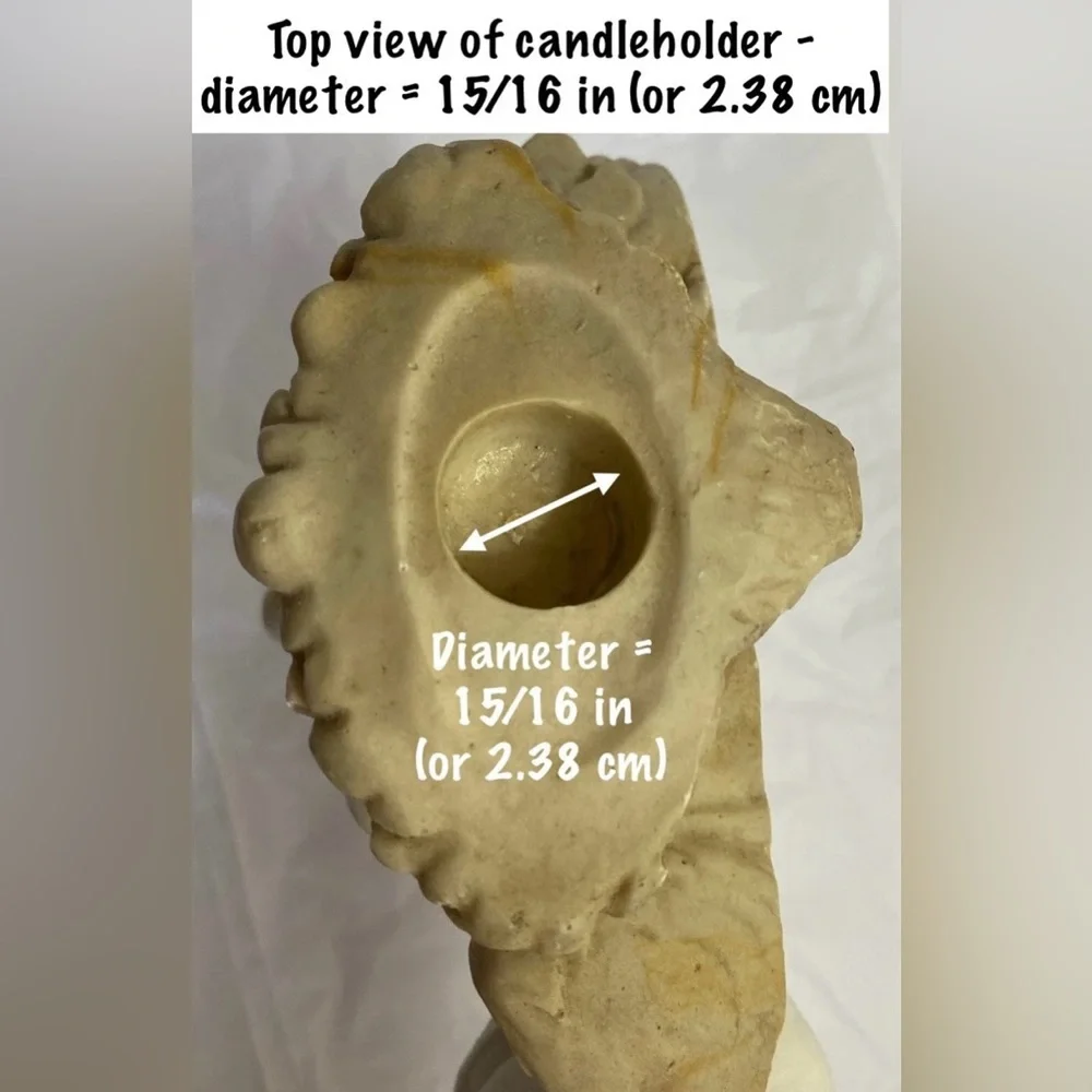 Heavy 10” Cherub Wall Candle Sconce Athena Marble ~Old Hollywood ~1960s - 1990s - Picture 8 of 11